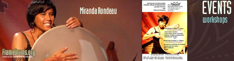 Frame Drum Workshops at REMO w/ Miranda Rondeau Miranda Rondeau